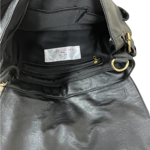 Big Buddha Handbag / Satchel Leopard Print Brown/Black Faux Fur - Picture 5 of 5